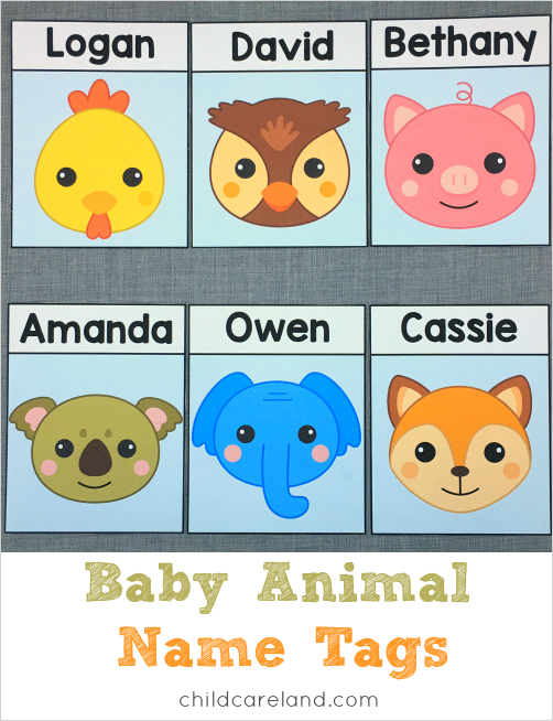 Baby Animal Name Tags