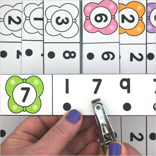 butterfly number punch for preschool and kindergarten