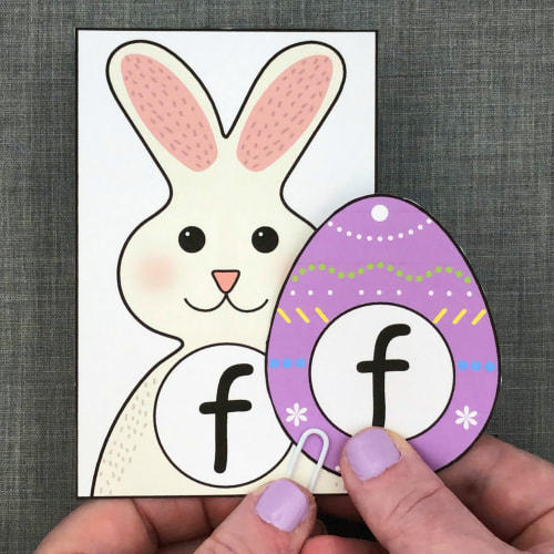 bunny letter match for preschool and kindergarten