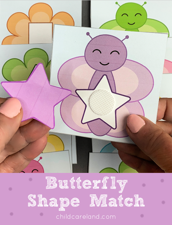butterfly and flower shape matching preschool and kindergarten activity