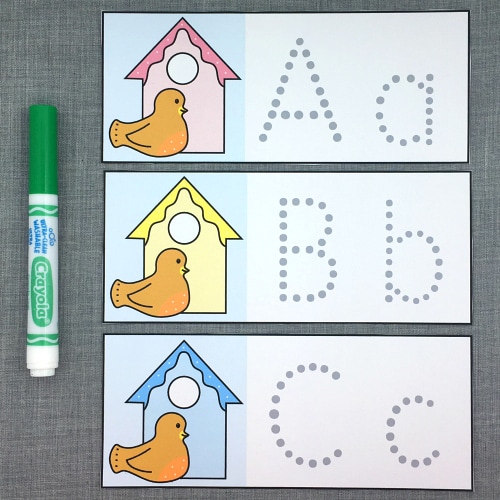 birdhouse letter tracing for preschool and kindergarten