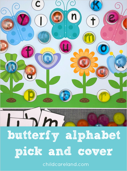butterfly alphabet pick and cover for preschool and kindergarten