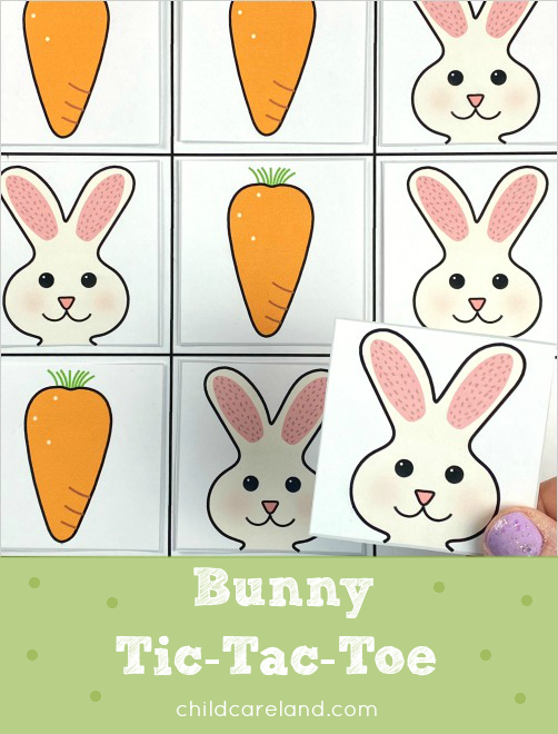 bunny tic-tac-toe for preschool and kindergarten