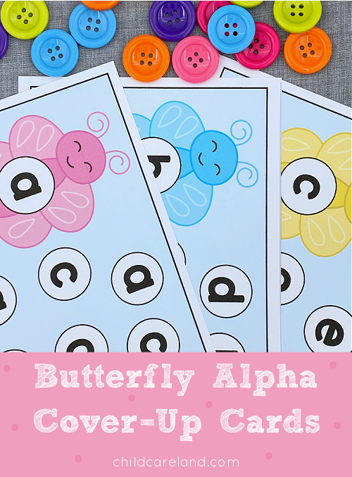 butterfly letter cover-up cards for preschool and kindergarten