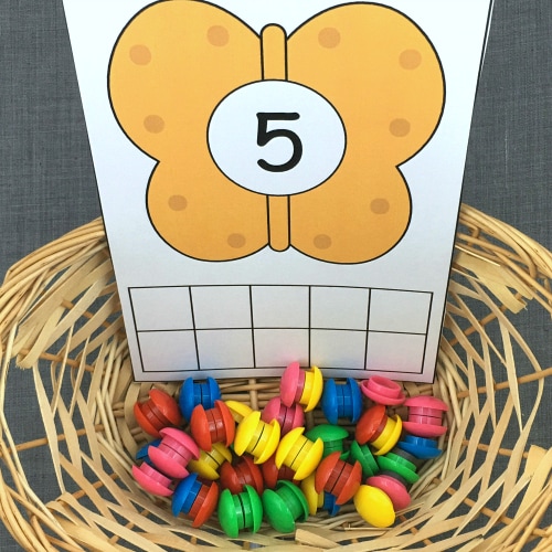 butterfly ten frames for preschool and kindergarten math