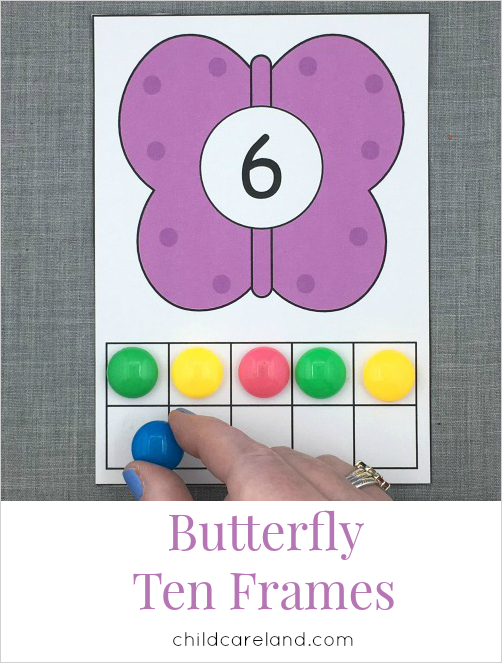 butterfly ten frames for preschool and kindergarten math