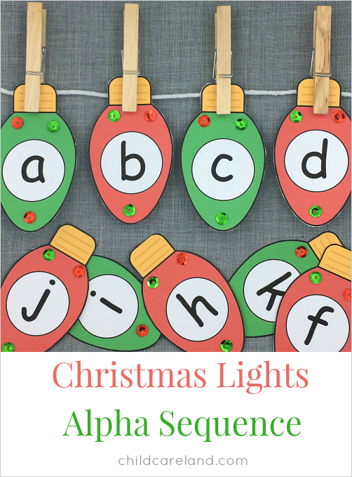 christmas lights alphabet sequence for preschool and kindergarten