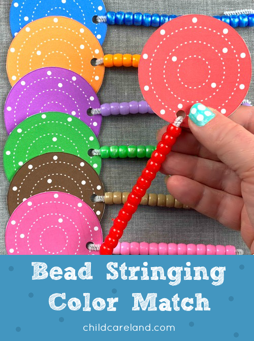 bead stringing color match for preschool and kindergarten. also a great fine motor activity.