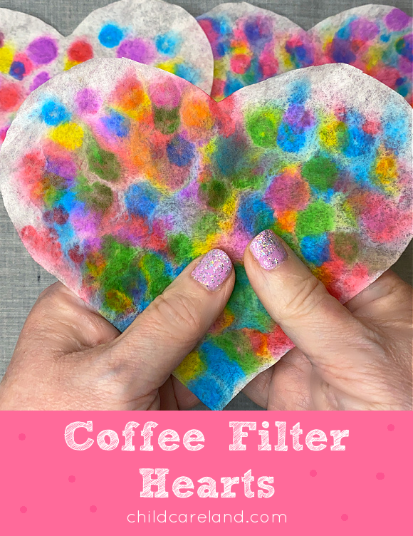 coffee filter hearts for preschool and kindergarten