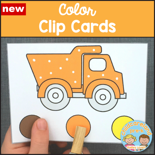 color clip cards for preschool and kindergarten
