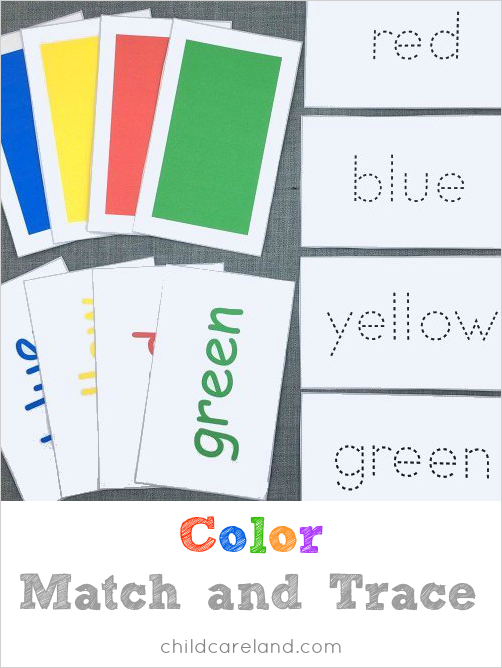 color match and trace for preschool and kindergarten