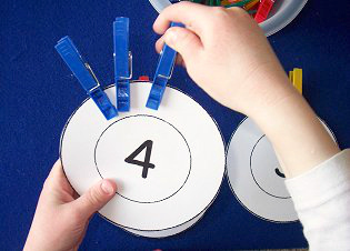 clothespin counting for preschool and kindergarten