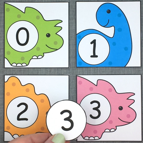 dinosaur number match for preschool and kindergarten