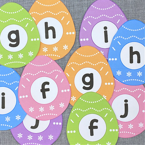 egg alphabet match and clip for preschool and kindergarten