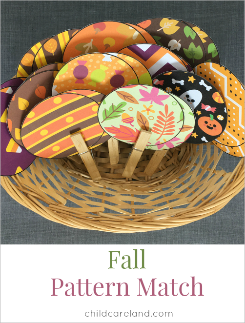 fall pattern match for preschool and kindergarten