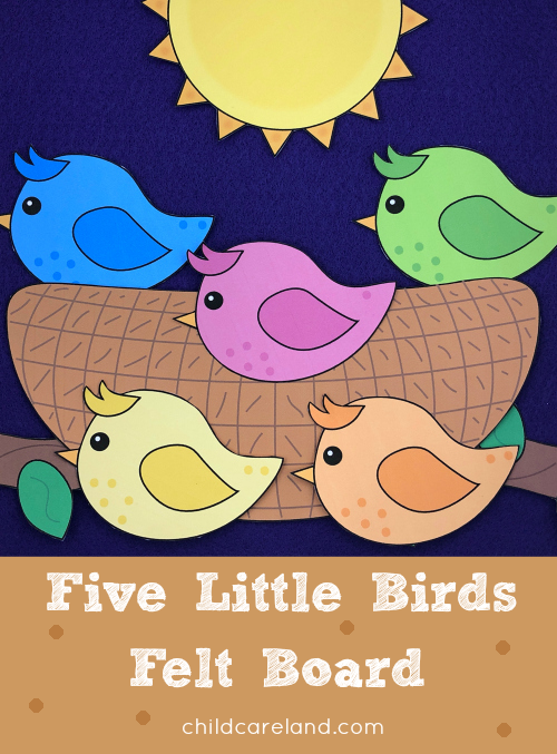 five little birds felt board story for preschool and kindergarten