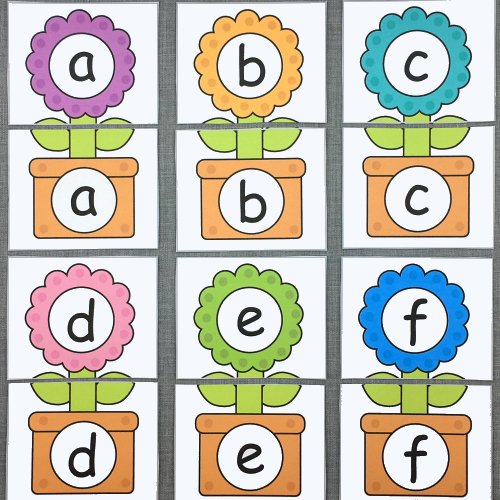 flower alphabet puzzles for preschool and kindergarten