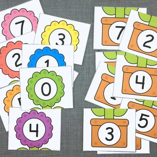 flower number puzzles for preschool and kindergarten