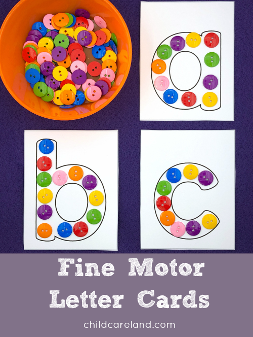 fine motor letter cards for preschool and kindergarten
