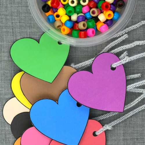 fine motor hearts lacing activity for preschool and kindergarten