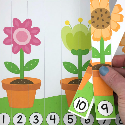 flower number sequence puzzles for preschool and kindergarten