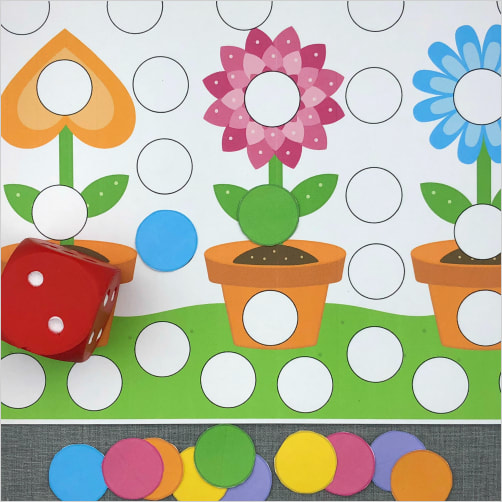 flower roll and cover for preschool and kindergarten
