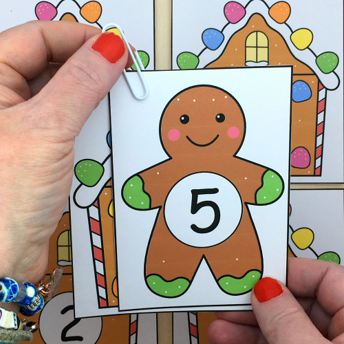 gingerbread number match for preschool and kindergarten