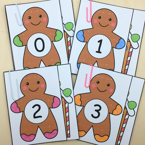 gingerbread number match for preschool and kindergarten