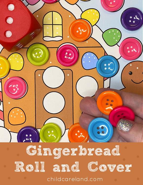 gingerbread roll and cover math and fine motor activity for preschool and kindergarten