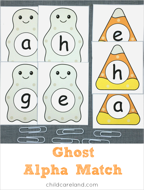 ghost alpha match for preschool and kindergarten