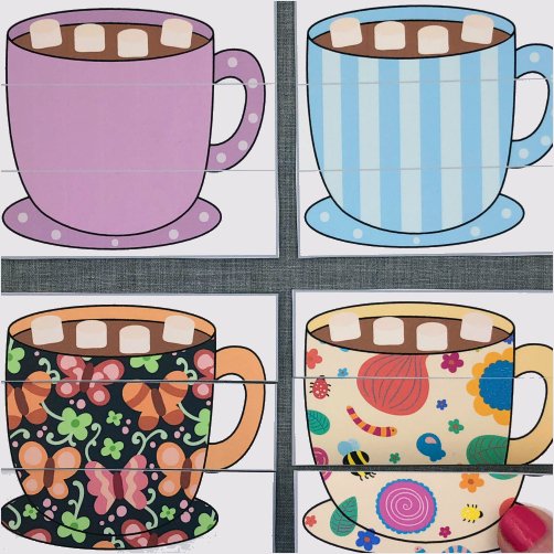 hot chocolate puzzles for preschool and kindergarten