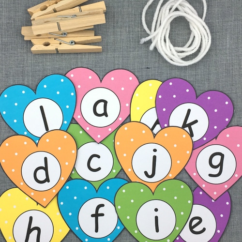 heart alphabet sequence for preschool and kindergarten
