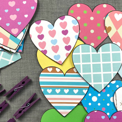 heart match and clip for preschool and kindergarten