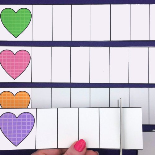 heart cutting strips for preschool and kindergarten