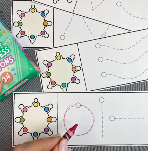 snowflake pre-writing cards for preschool and kindergarten
