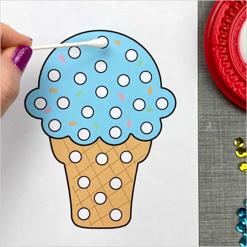 ice cream fine motor dots for preschool and kindergarten