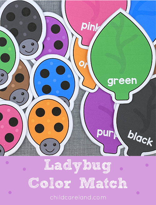 ladybug color match for preschool and kindergarten