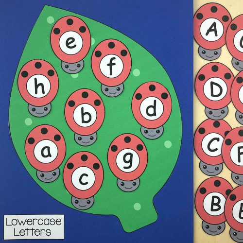ladybug upper and lowercase sort for preschool and kindergarten