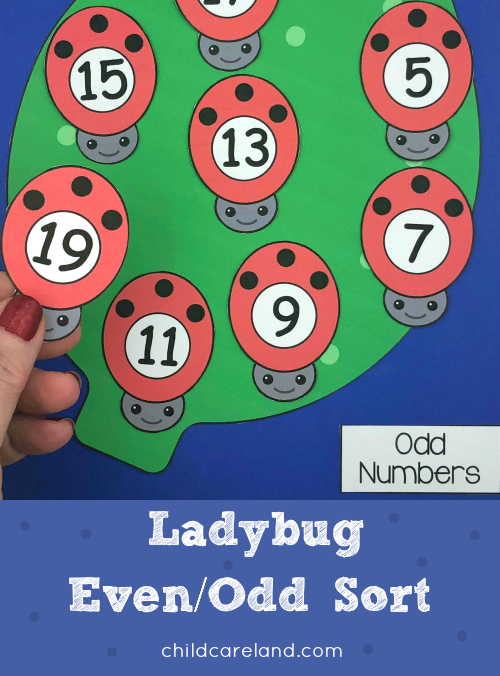 ladybug even and odd sort for preschool and kindergarten