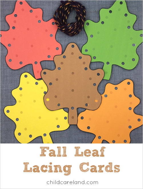 fall leaf fine motor lacing cards for preschool and kindergarten