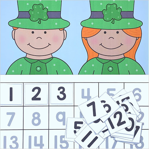 leprechaun number sequence mats for preschool and kindergarten