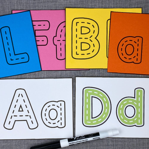 alphabet tracing cards for preschool and kindergarten