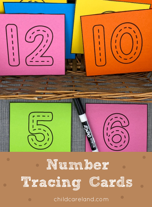 number tracing cards for preschool and kindergarten