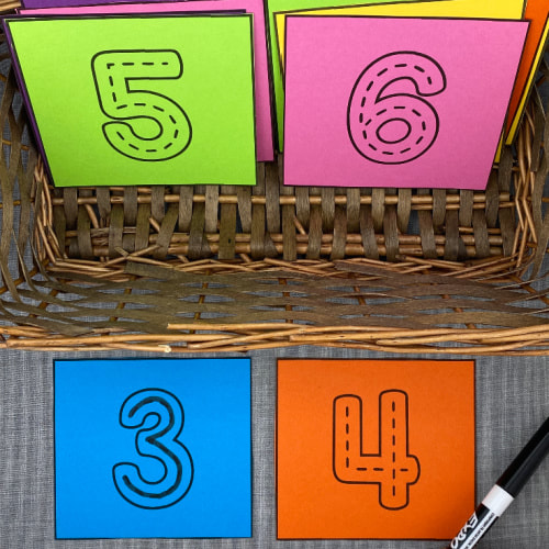 number tracing cards for preschool and kindergarten