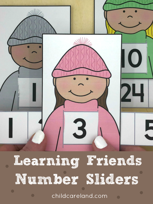 learning friends number sliders for preschool and kindergarten