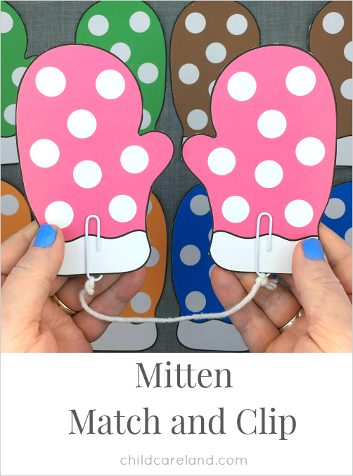 mitten match and clip for preschool and kindergarten