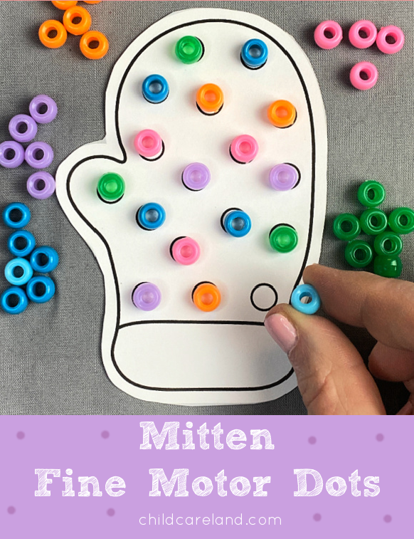 mitten fine motor activity for preschool and kindergarten