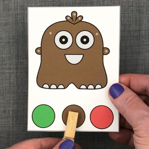 monster clip cards for preschool and kindergaren