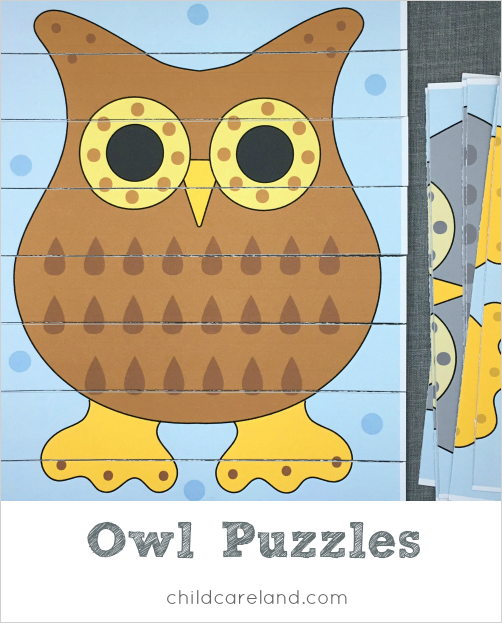 owl puzzles for preschool and kindergarten