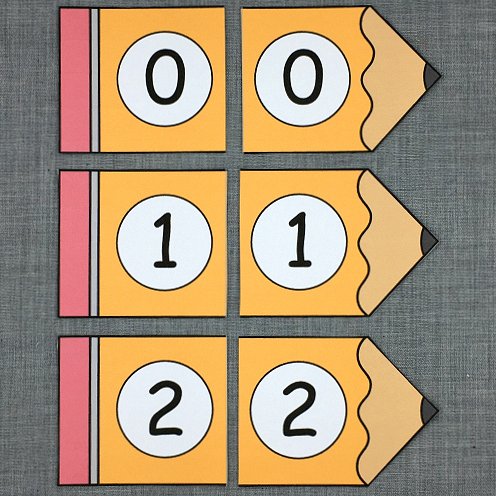 pencil number puzzles for preschool and kindergarten
